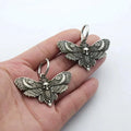 Gothic Vintage Moth Skull Head Zink Alloy Hoop Earrings