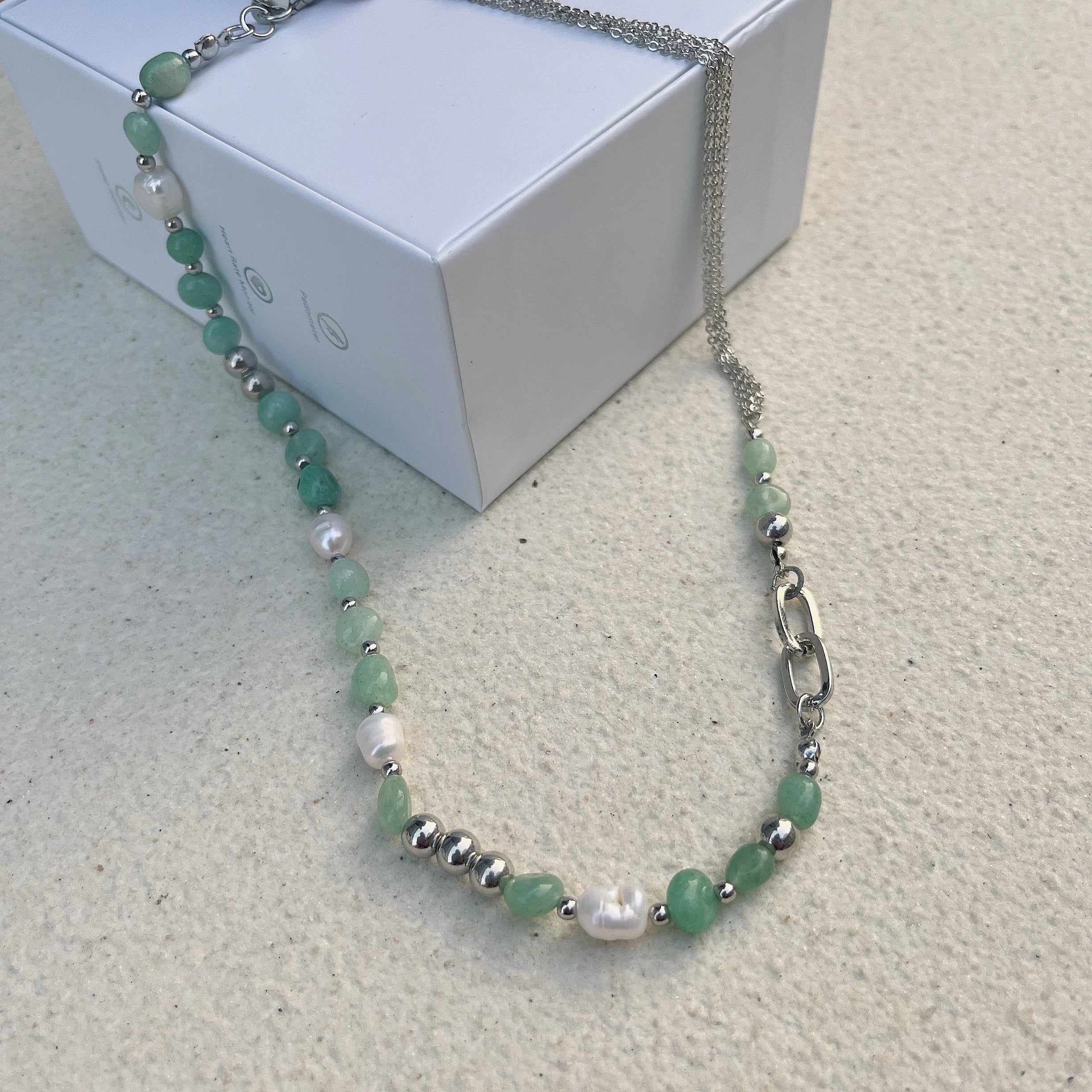 Natural Blue Crystal Freshwater Pearl Zinc Alloy Necklace