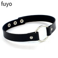 Gothic Punk Black Cross Heart Circle PU Leather Choker Selection