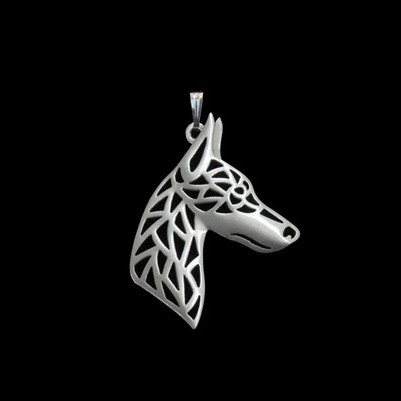 Metal Doberman Dog Head Pendant In Zinc Alloy