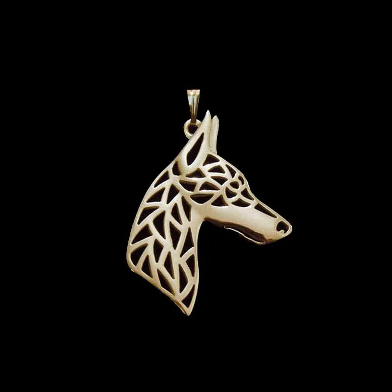 Metal Doberman Dog Head Pendant In Zinc Alloy