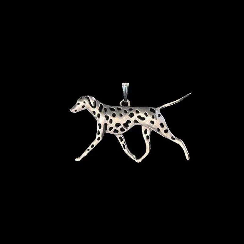 Dalmatian Dog Moving Pendant Gold/Silver Plated Zinc Alloy