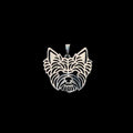 Yorkshire Terrier Zinc Alloy Dog Head Pendant - Silver/Gold Plated