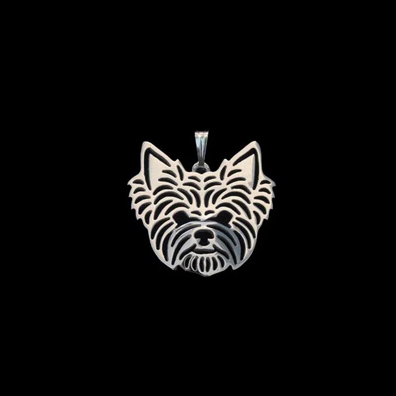 Yorkshire Terrier Zinc Alloy Dog Head Pendant - Silver/Gold Plated