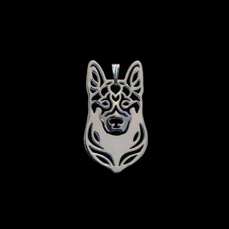Metal German Shepherd Dog Head Pendant in Zinc Alloy