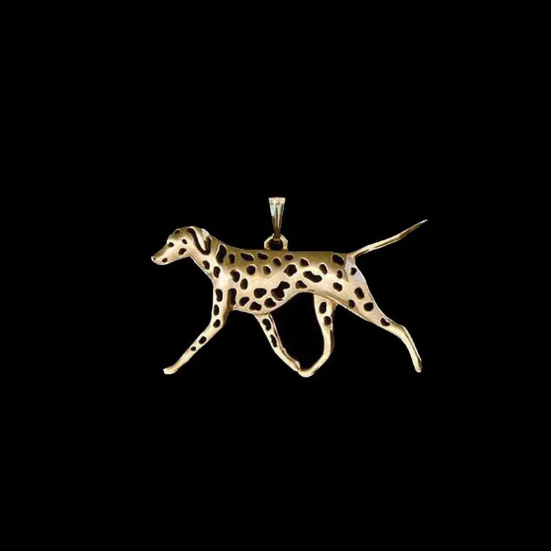 Dalmatian Dog Moving Pendant Gold/Silver Plated Zinc Alloy