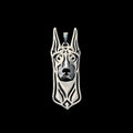 Metal Doberman Dog Head Pendant In Zinc Alloy Gold or Silver Plated
