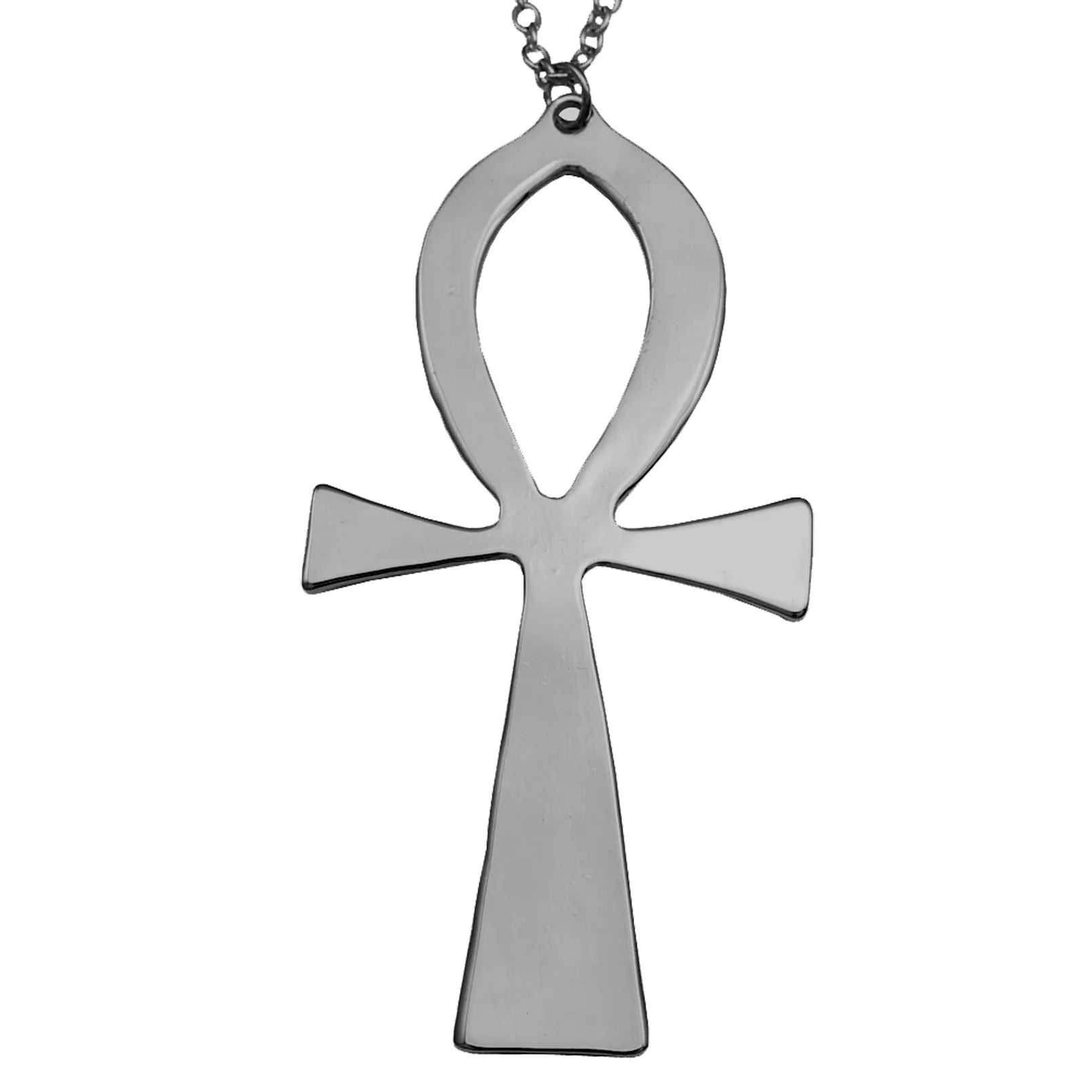 Egyptian Life Large Cross Pendant & Earrings Zinc Alloy Necklace 10x5cm