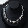 Gothic Style Multiple Skull Connected Choker Zink Alloy Necklace