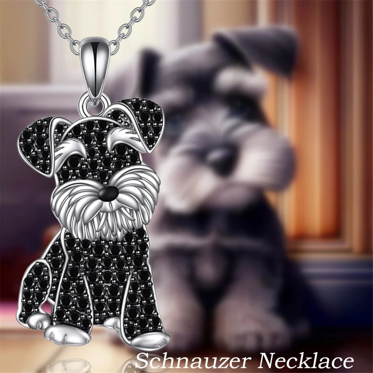 Collection of Dog Pendant Necklaces in Zinc Alloy with CZ Stones - Choose Your Favorite Breed