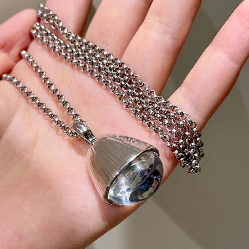 Large Clear Water Resin Drop Copper Pendant - Bold, Statement