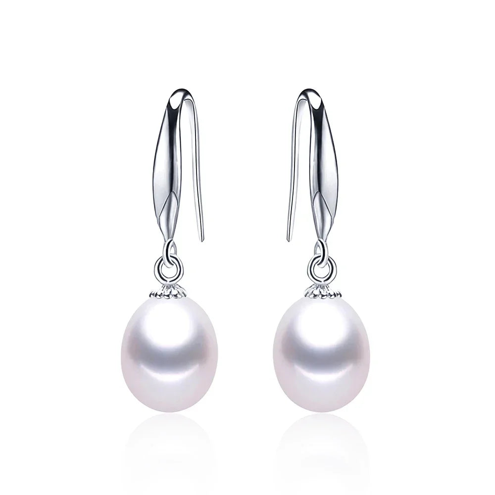 925 Sterling Silver Natural Pearl Earrings