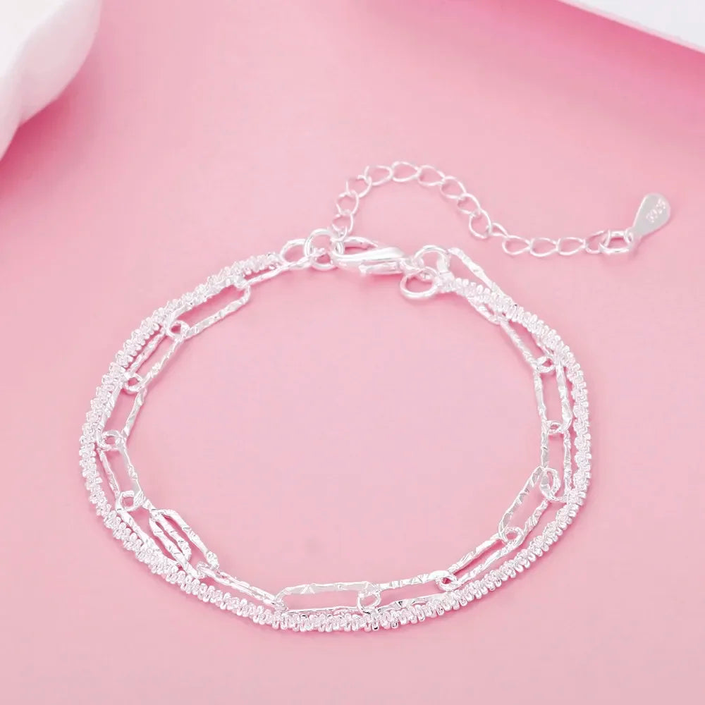 Selection of 925 Sterling Silver Chain Bracelets