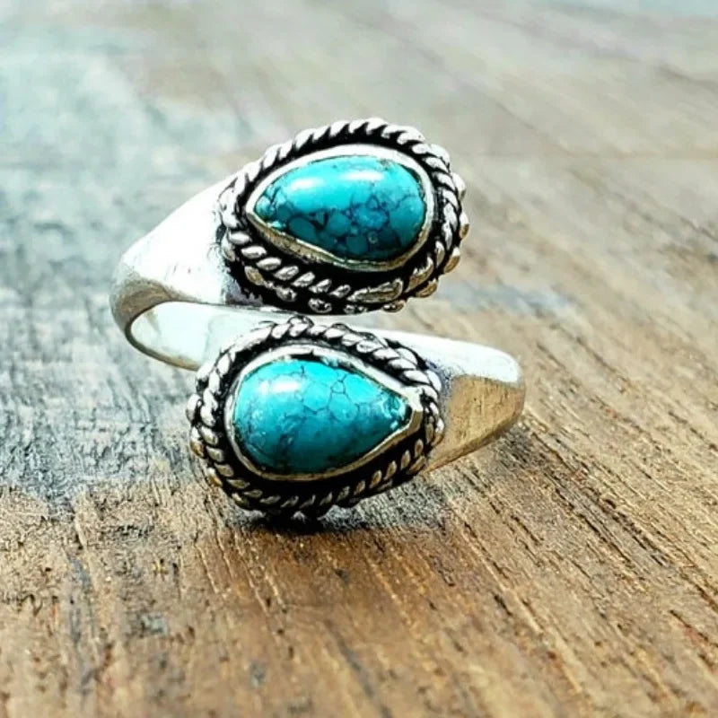 Amazing Collection of Turquoise Adjustable Zinc Alloy Rings - Bold, Statement, Boho