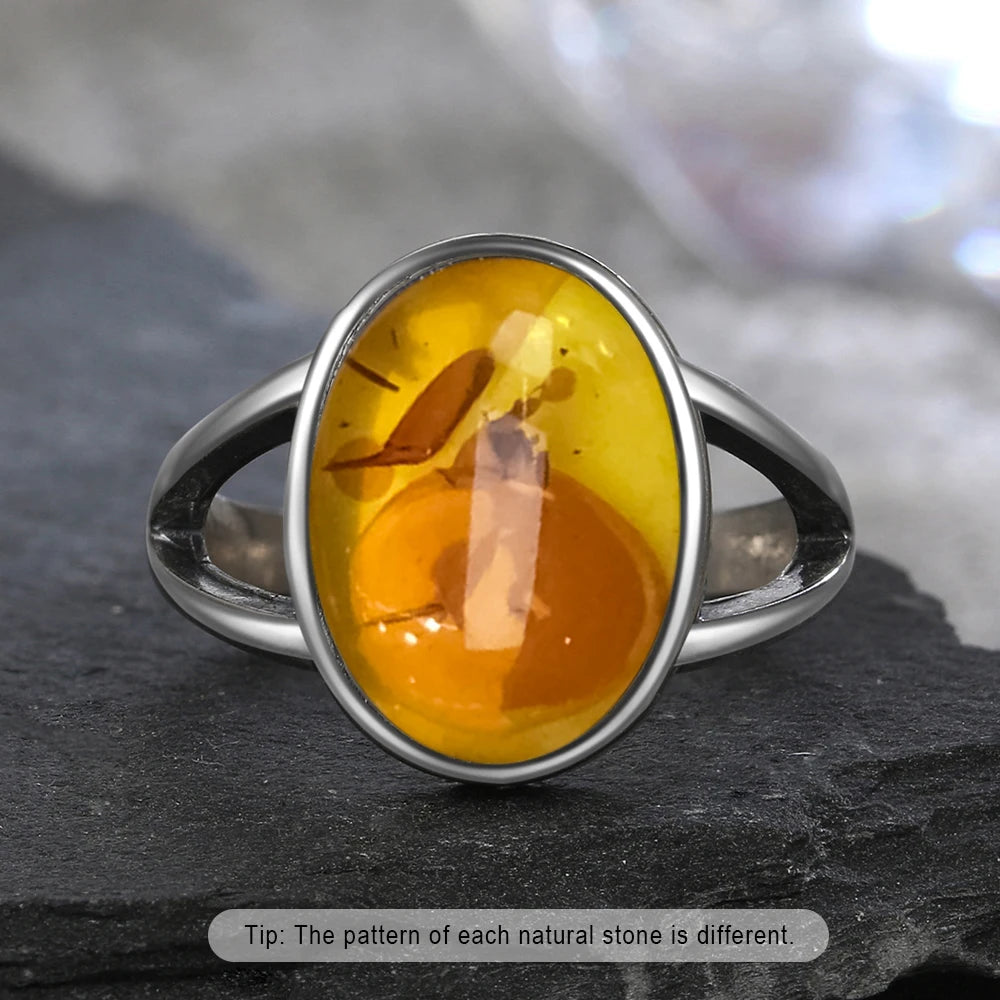 925 Sterling Silver Ring Natural 8-10mm Moonstone Ring