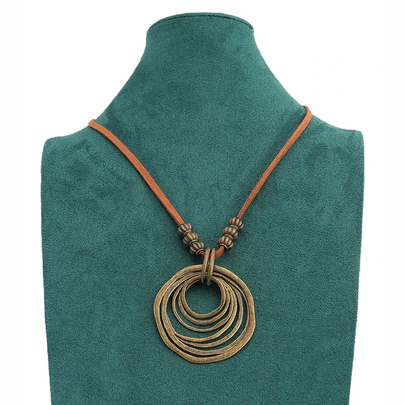 Brown Leather Cord Zinc Alloy Pendant Necklaces Selection