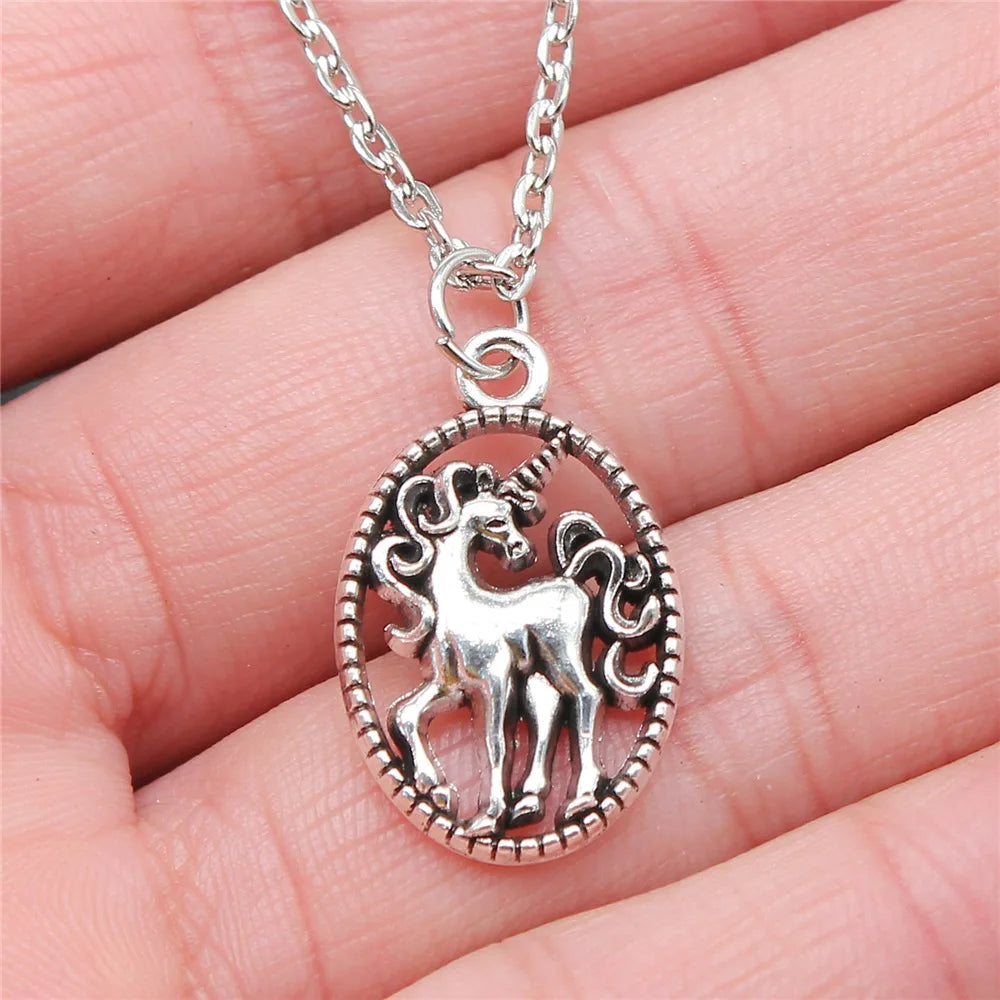 Unicorn Pendant Necklace Zinc Alloy 24x15mm