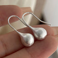 925 Matte Sterling Silver Drop Earrings