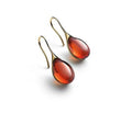 Handmade Transparent Natural Stone Water Drop Dangle Alloy Earrings