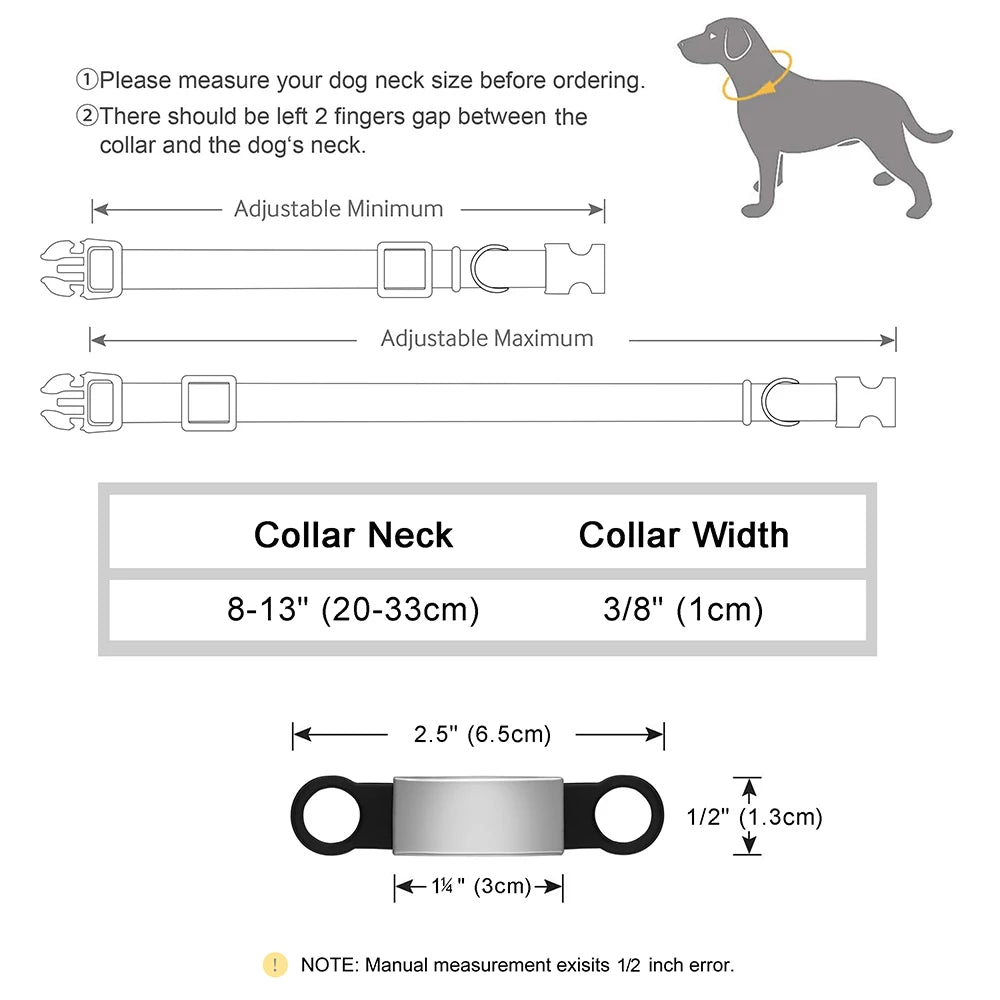 Reflective Fabric Pet Collar with Engravable ID Tag