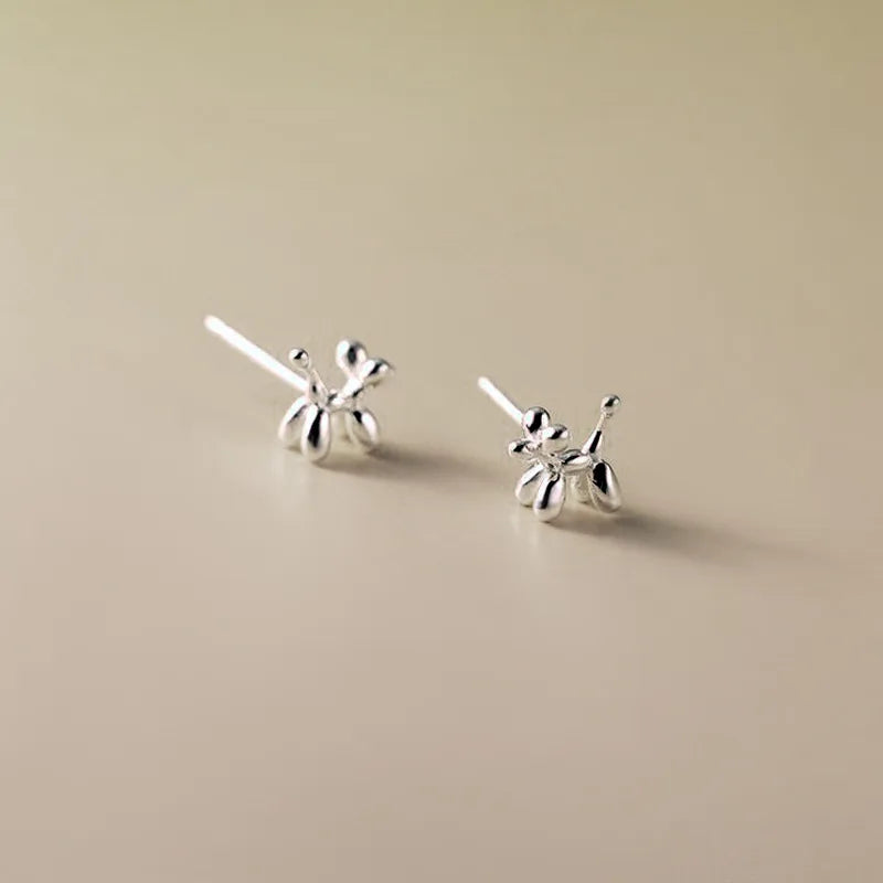 Mini Balloon Dog Earrings In Zinc Alloy - Precious, Darling, Feminine