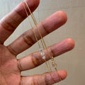 Three Zircon Delicate Cooper Necklace