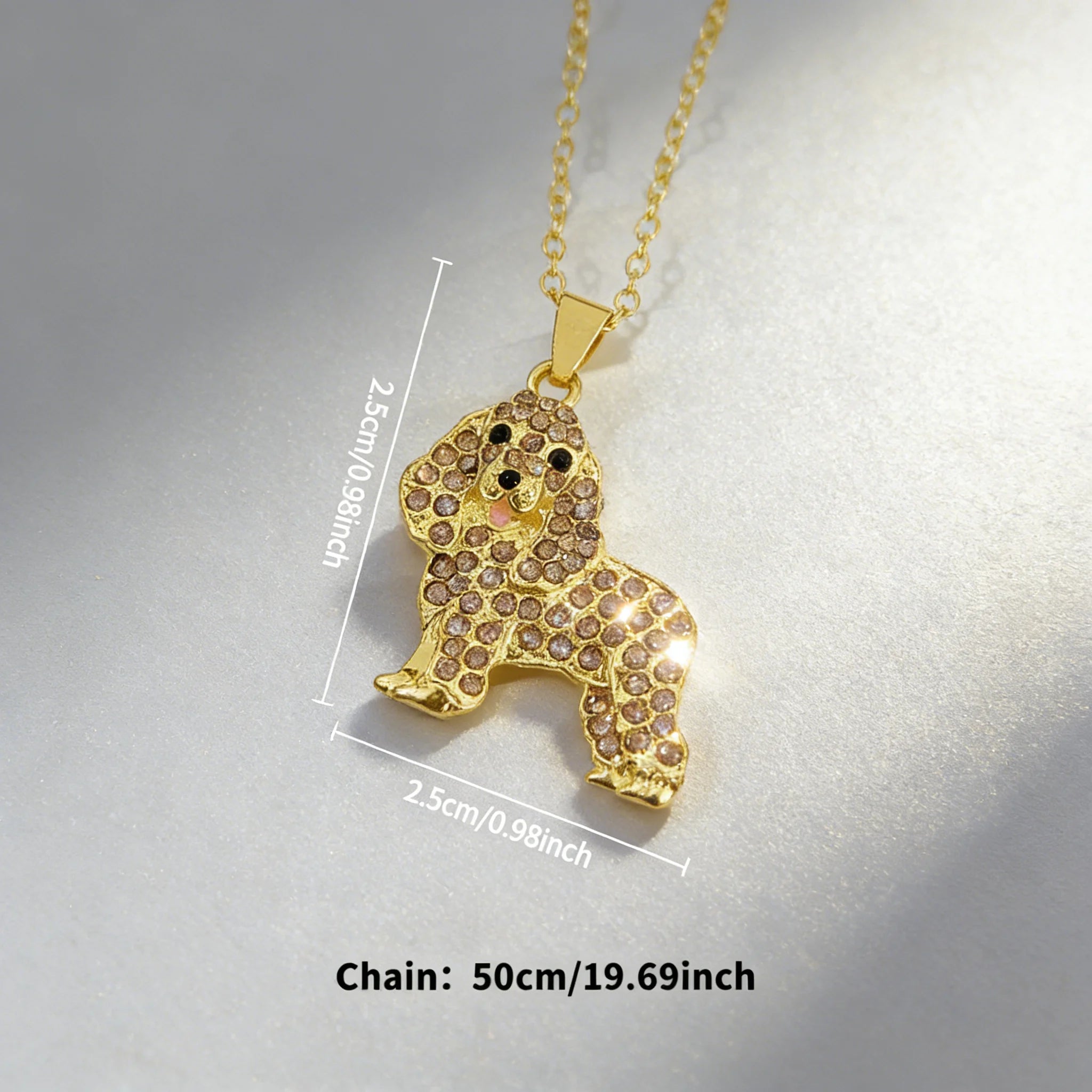 Collection of CZ Stone Dog Pendant Necklaces MANY BREEDS in Gold/Silver Tone Alloy - Choose Your Breed