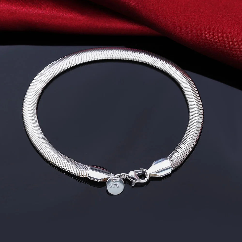 Selection of 925 Sterling Silver Chain Bracelets