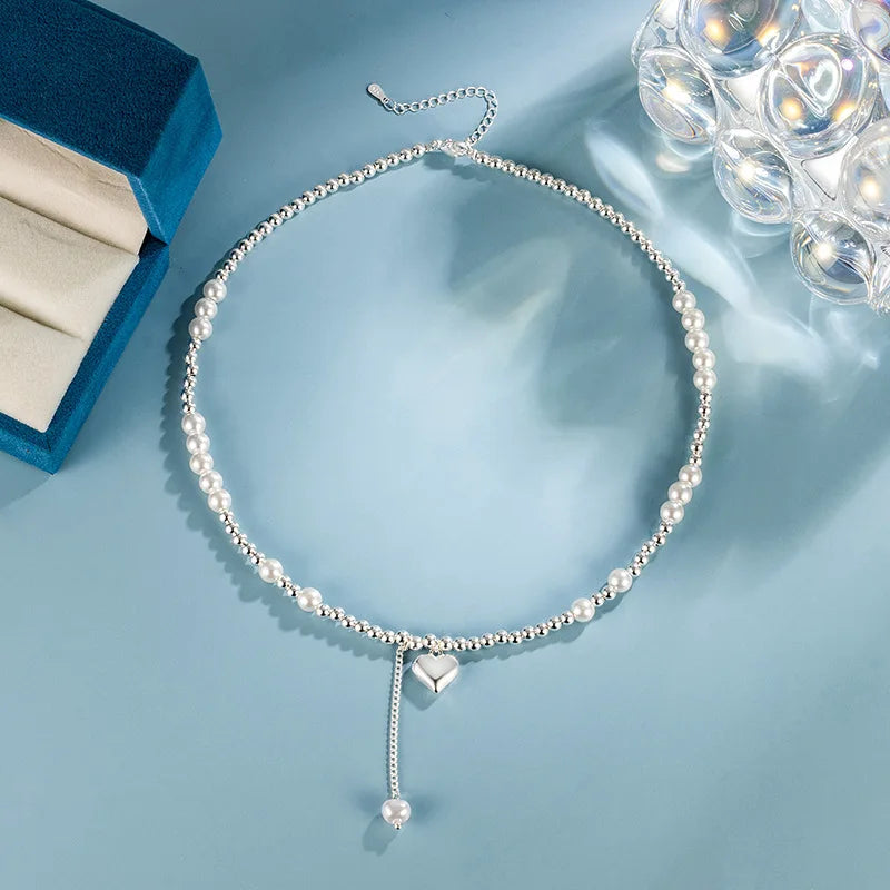 925 Sterling Silver Pearl Pendant Necklace