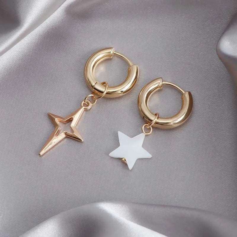 Choice of Asymmetric Zinc Alloy Earrings with Faux Pearls or CZ Stones