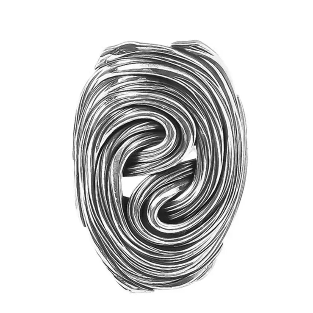 Large Adjustable Zinc Alloy Ring - Geometric, Retro, Exaggerated, Motion, Tornado