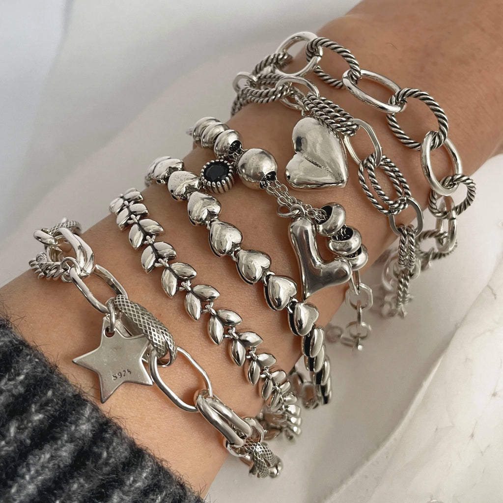 Solid 925 Sterling Silver Bracelets Selection