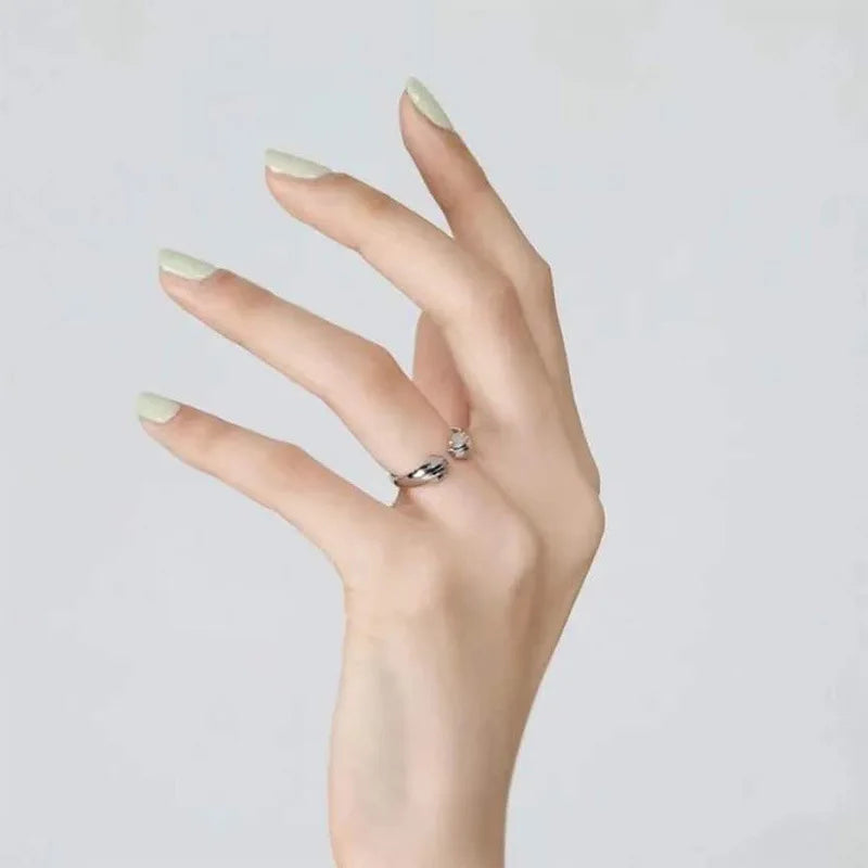 Cat Paw Hug Print Ring - Leaves Imprint, Made of Zinc Alloy, Adjustable, Very Cute