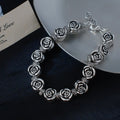 Vintage Inspired 925 Sterling Silver Rose Bracelet