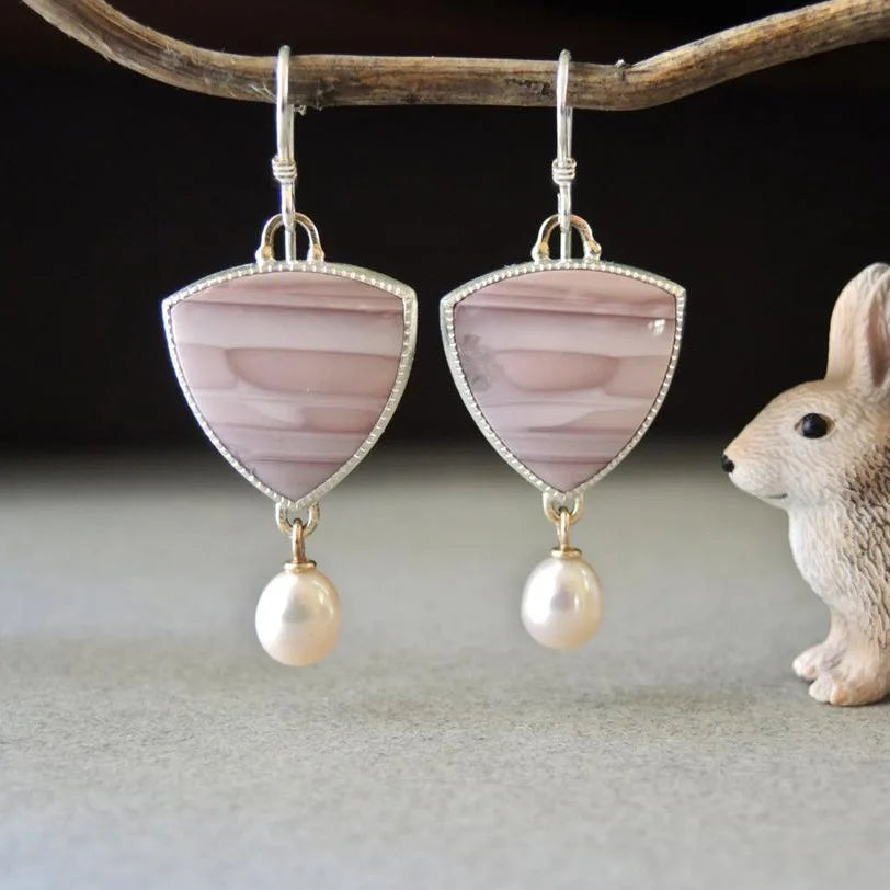 Selection of Very Unusual Boho Stone Asymmetric Dangle Alloy Earrings