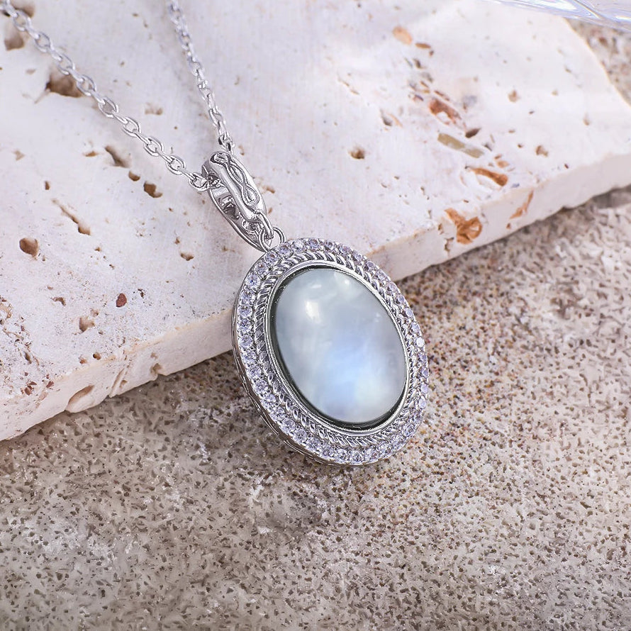 925 Sterling Silver Natural Moonstone Pendant