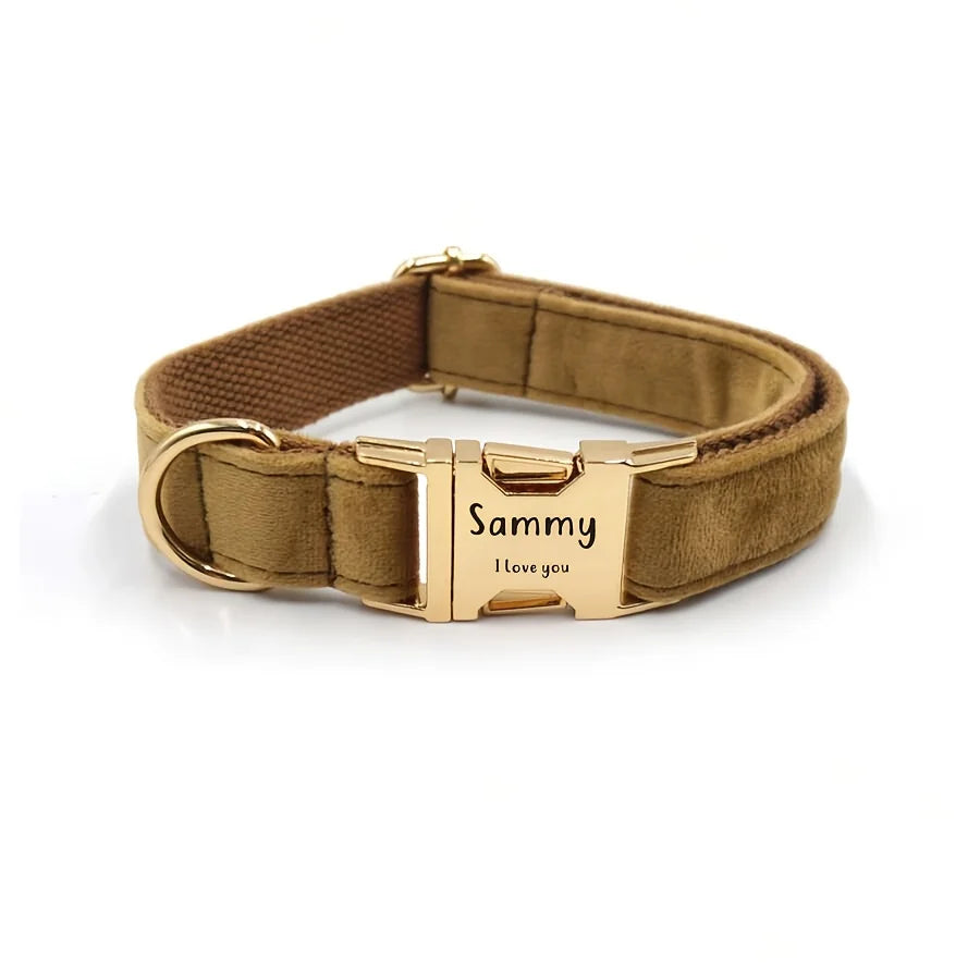 Soft Faux Leather Adjustable Pet Collar - Customize, Engrave, Name Tag, ID Necklace
