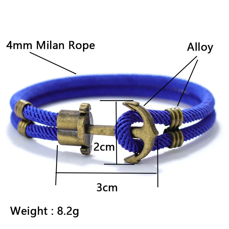 Zinc Alloy Hook Rope Bracelet 4 Colors