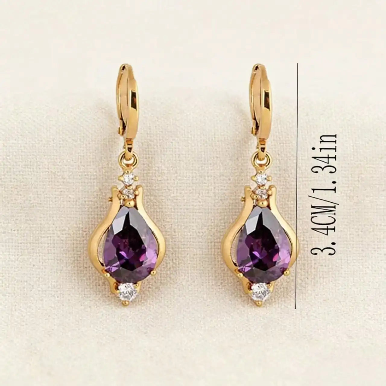Stainless Steel Water Drop CZ Earrings