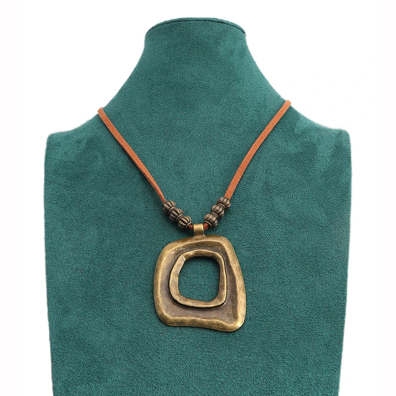 Brown Leather Cord Zinc Alloy Pendant Necklaces Selection