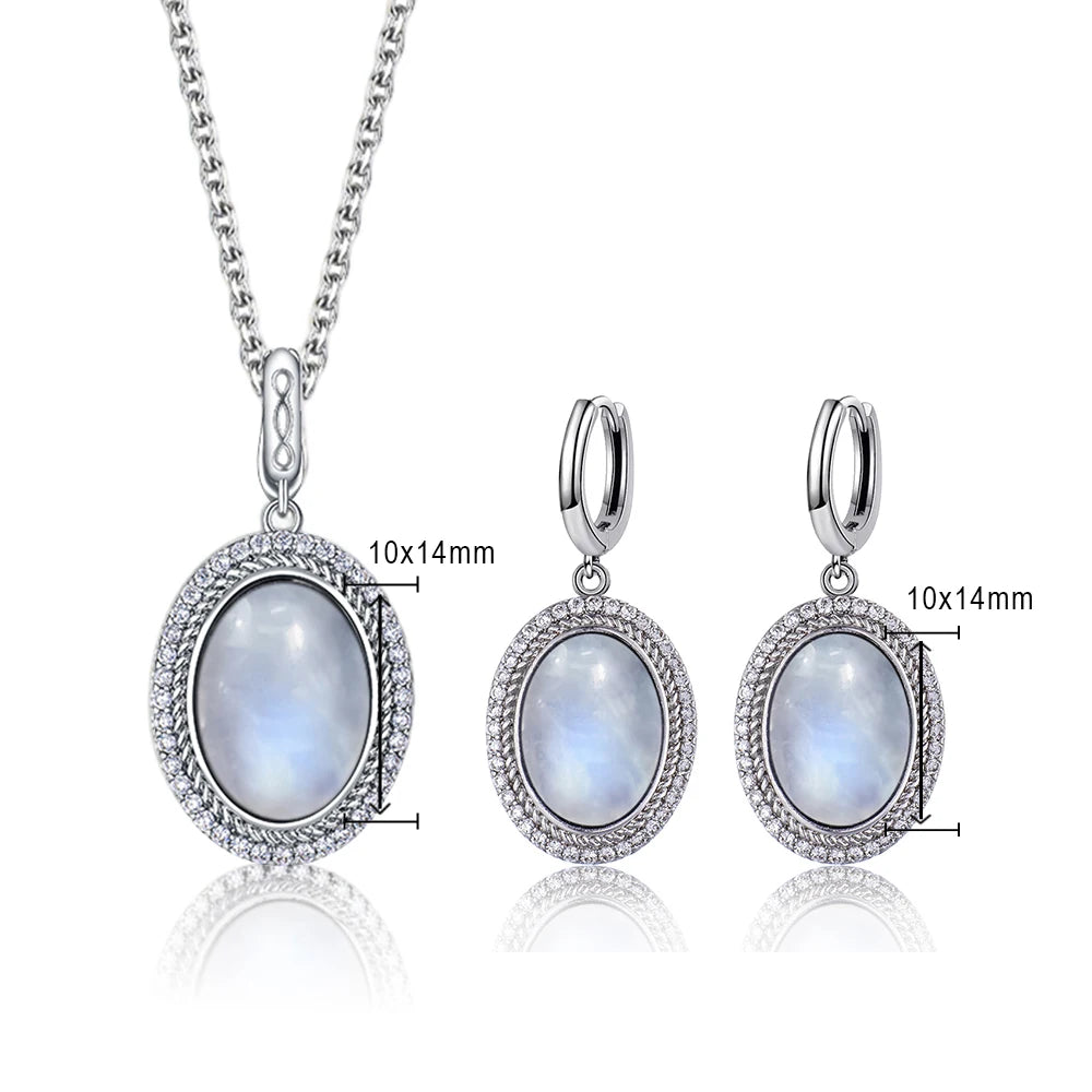 925 Sterling Silver Natural Moonstone Pendant