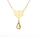 Celtic Knot Stainless Steel Drop Stone Pendant Necklace