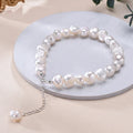 925 Sterling Silver Freshwater 8-9mm White Pearl Bracelet
