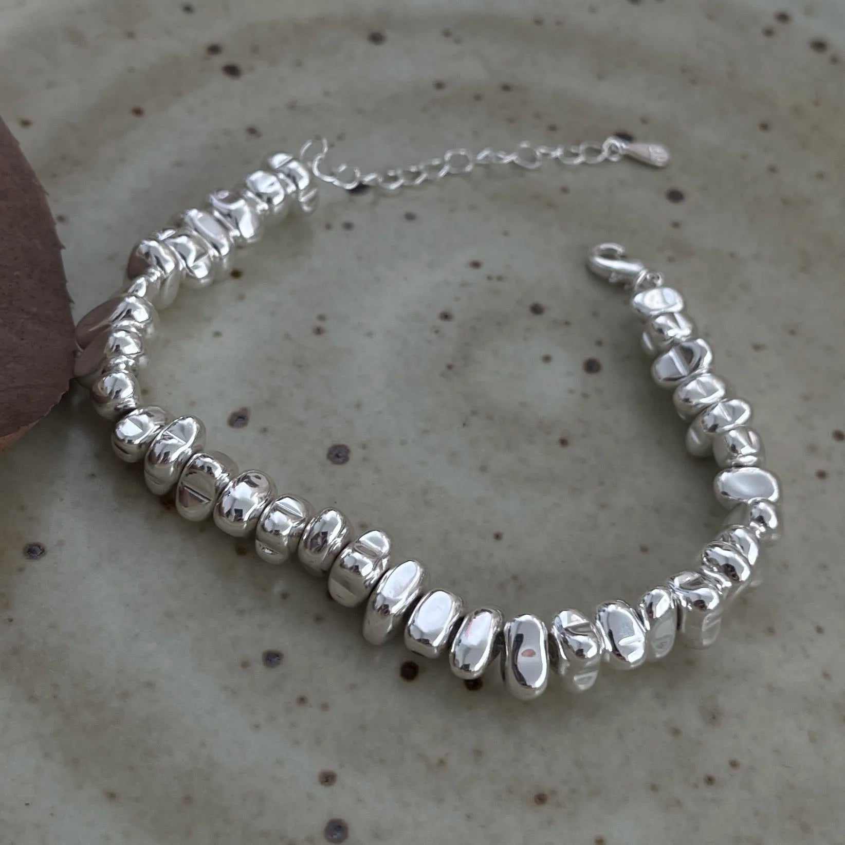 925 Sterling Silver Uneven Bead Bracelet