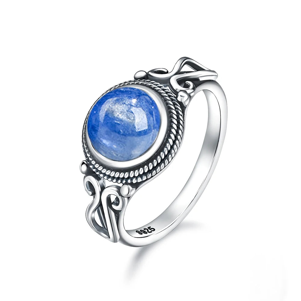 925 Sterling Silver Ring with Natural 8mm Stone of Your Choice