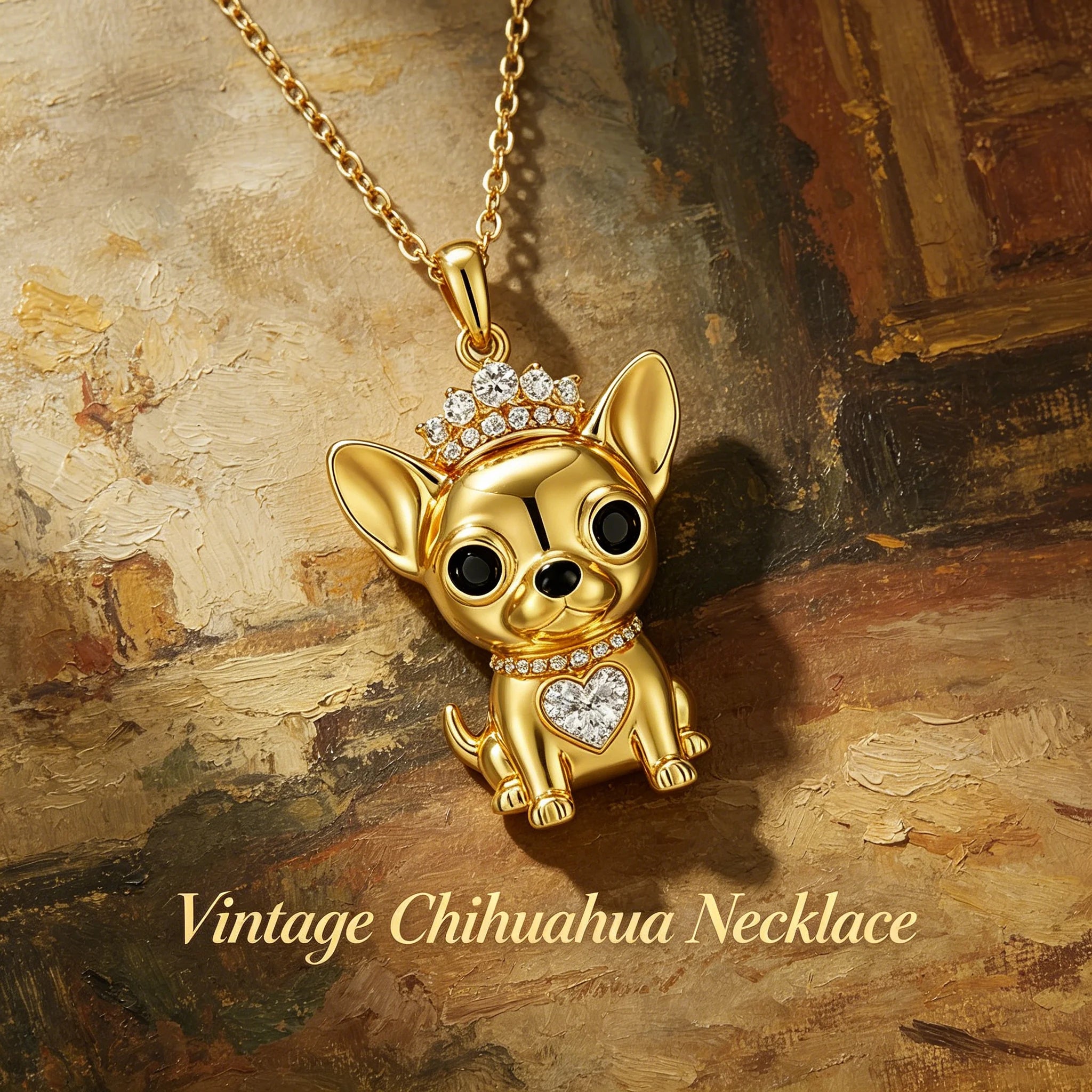 Collection of CZ Stone Dog Pendant Necklaces MANY BREEDS in Gold/Silver Tone Alloy - Choose Your Breed