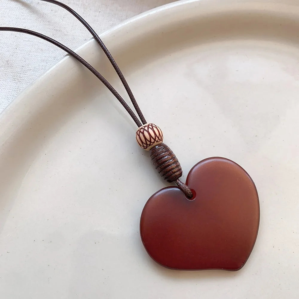 Retro Wooden Pendant Aluminum Alloy Chain Necklace Selection