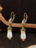 Vintage Inspired Crystal Pearls Alloy Earrings
