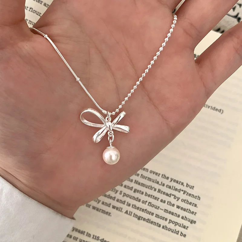 925 Sterling Silver Pearl Pendant Necklace