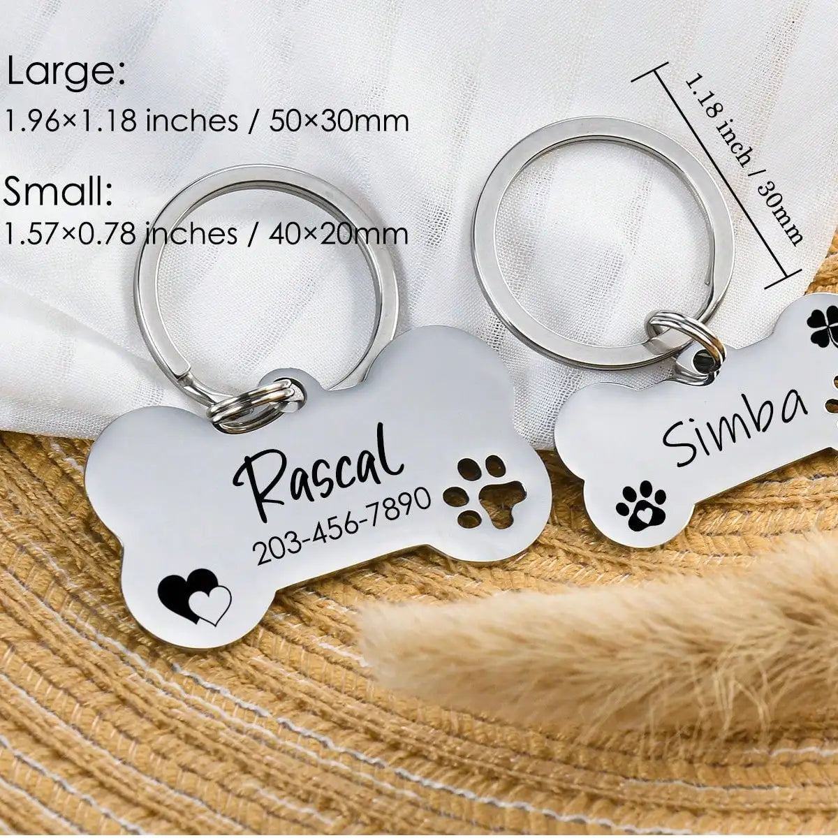 Laser Engraved Stainless Steel Dog Tag